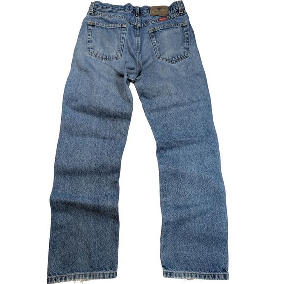 DESTROYED Vintage 90s Y2K WRANGLER Denim Jeans 31x29 ACTUAL Workwear Grunge Dad - Picture 2 of 9